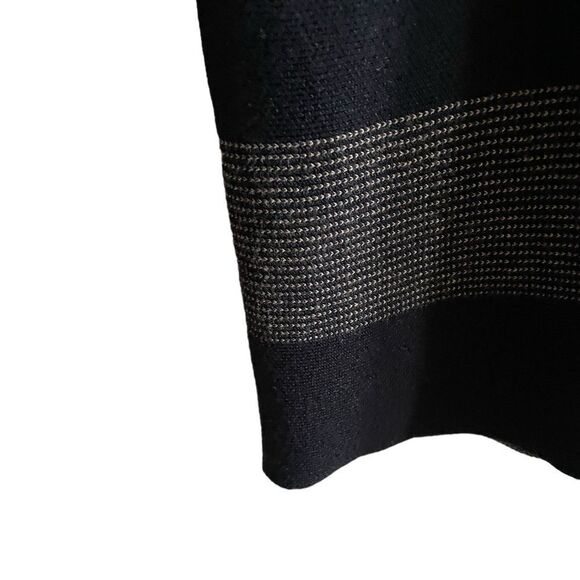 CABLE & GAUGE Sweater Dress Black Tan Size Medium - Picture 7 of 9